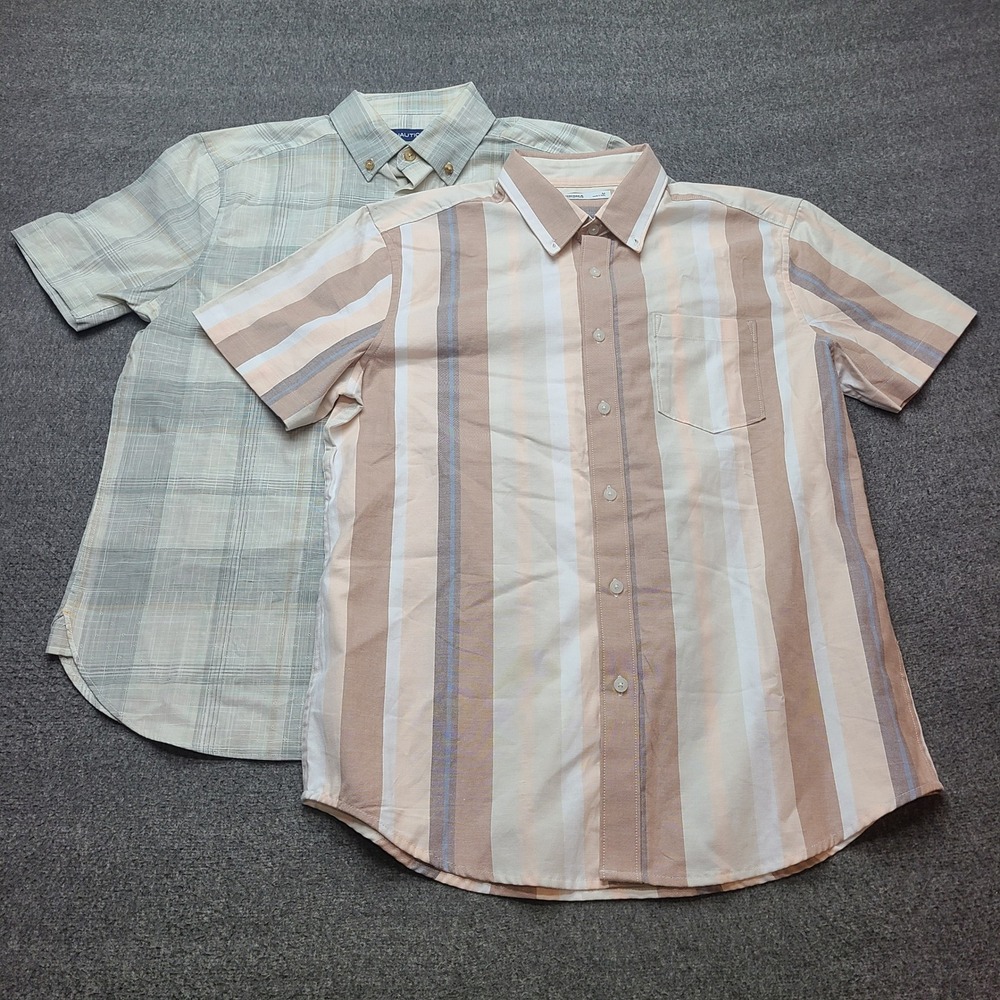 Nautica Sonoma Button Down Shirt Mens M Multi Excellent Plaid Striped Bundle